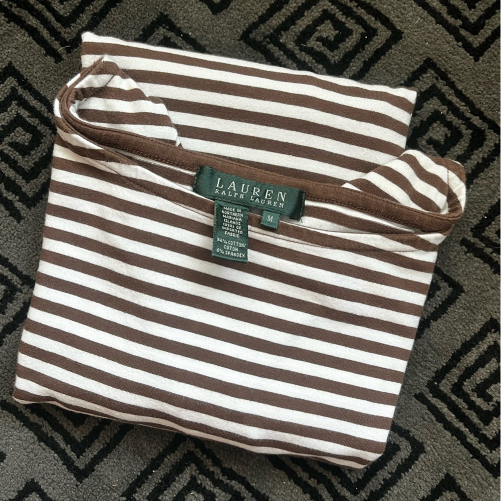 Ralph Lauren Brown White Stripe M